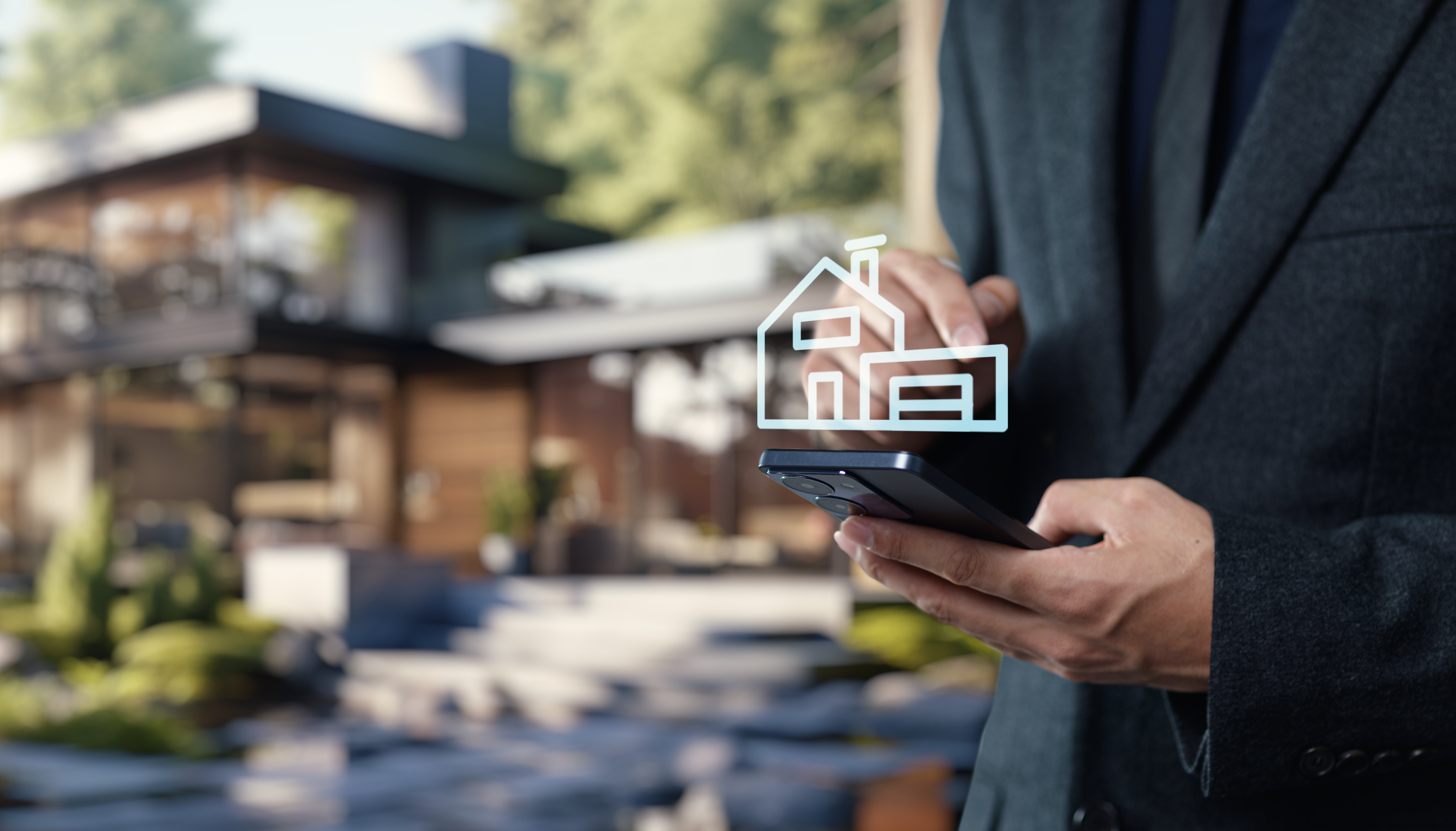 diseño de comprador de casa con logo de hogar